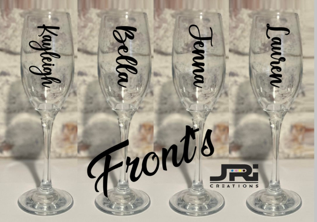 Vinyl Flute / Champagne Glass Hen Party The Bride