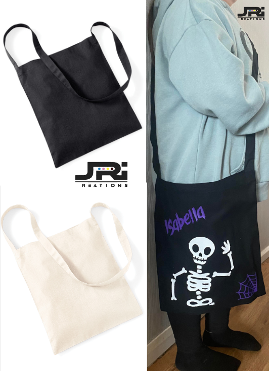 Personalised Girl Halloween Skeleton Name Shoulder Sling Bag