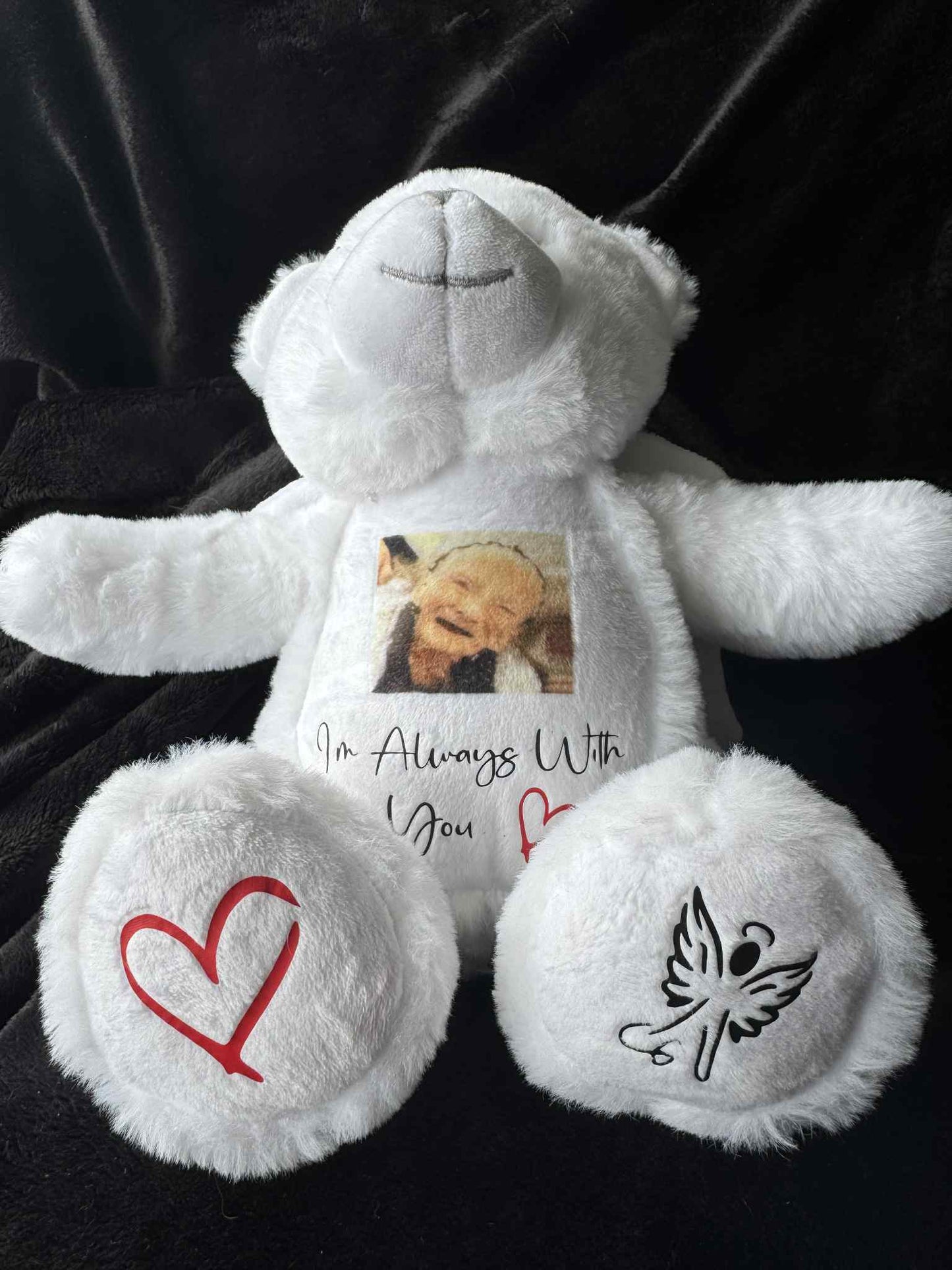 Personalised Soft Toy Plush Mumbles Print Me Teddy Bear, 💫 I'm Always With You Memory Angel Bear
