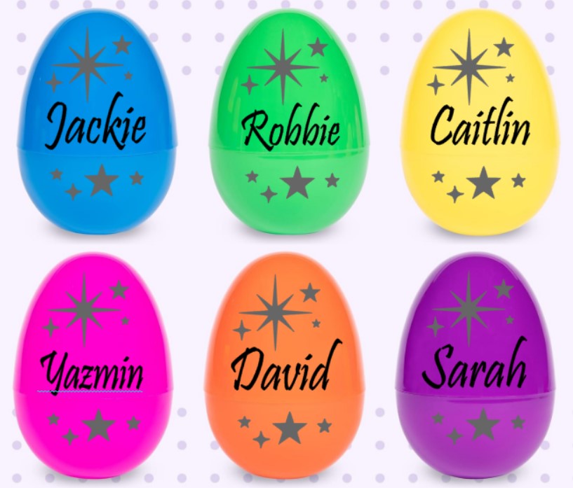Personalised 7 Inch Egg Name & Stars