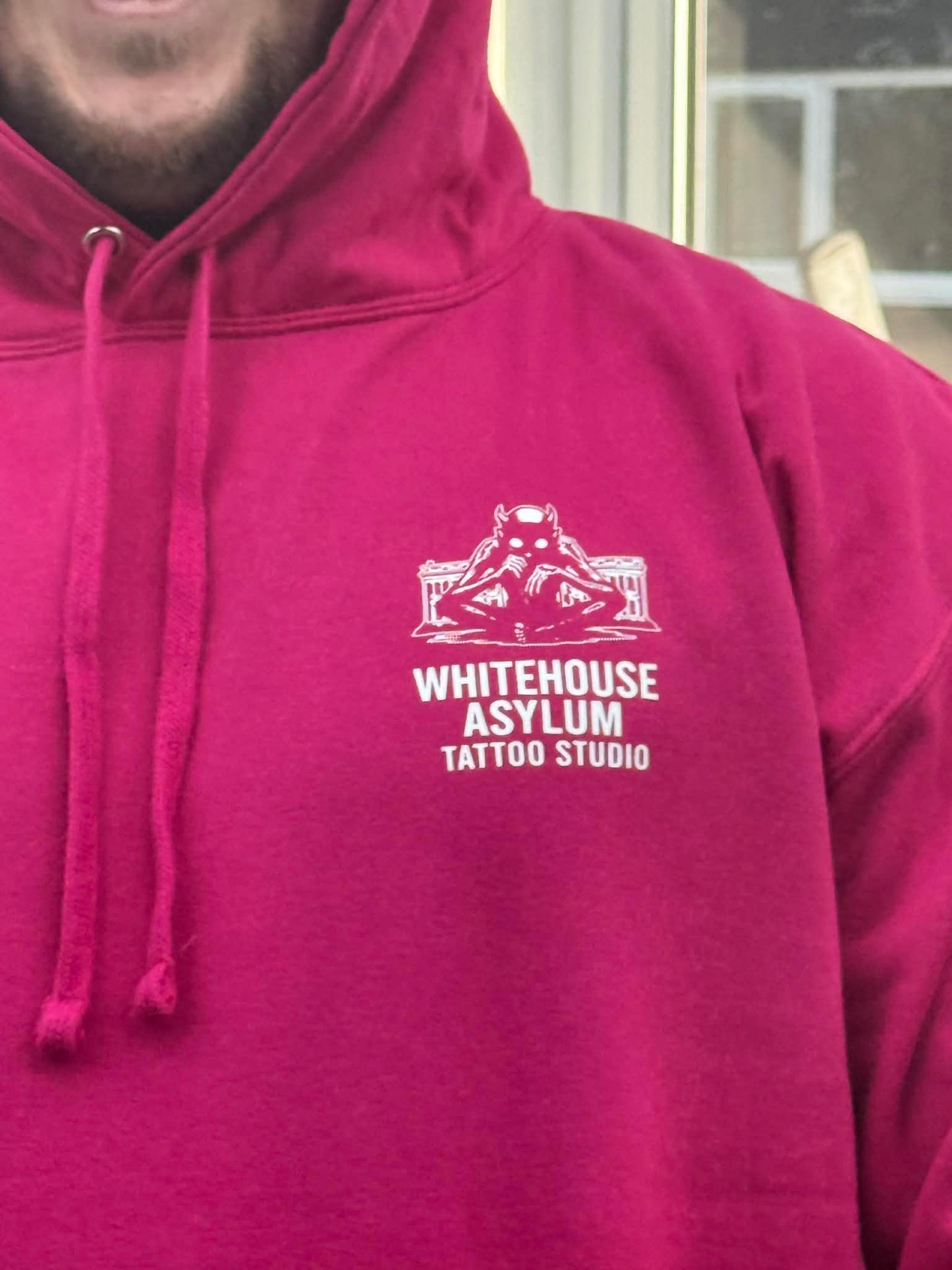 Official Whitehouse Asylum Tattoos Merchandise Hoodie Pink