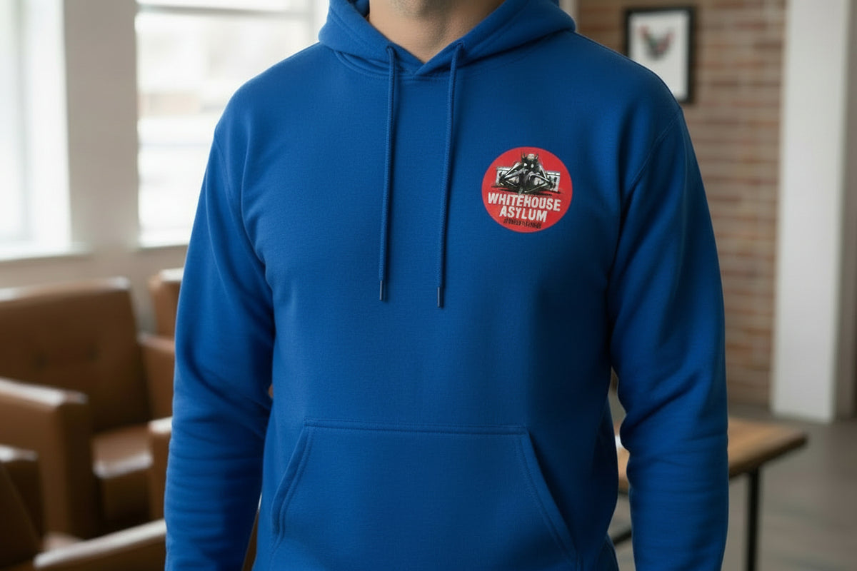 Official Whitehouse Asylum Tattoos Merchandise Hoodie Blue