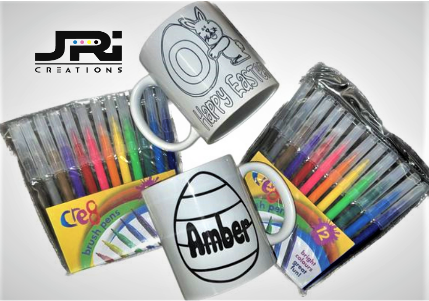 Printed Mug Easter Initial Colour Your Own