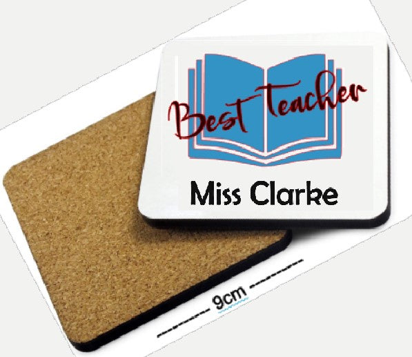 Printed Teacher Gift Square Coaster Book 1