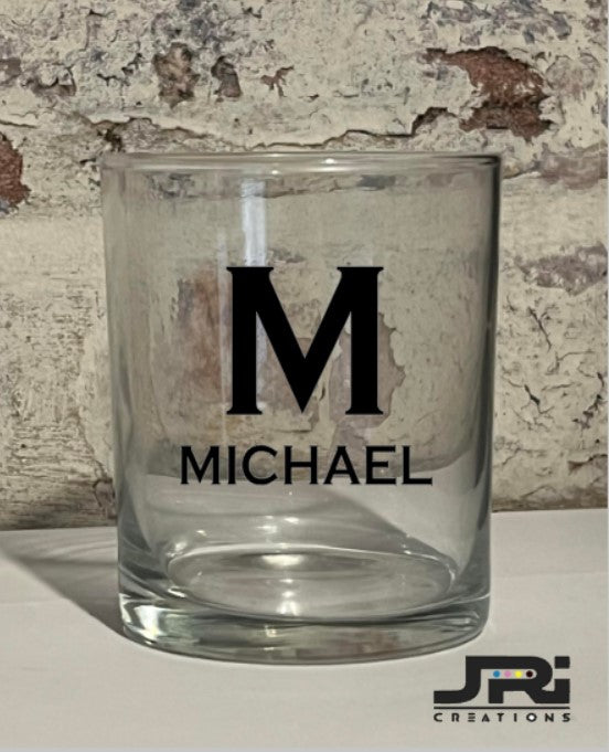 Vinyl Small Mixer Glass Initial & Name