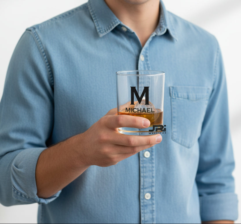 Vinyl Small Mixer Glass Initial & Name