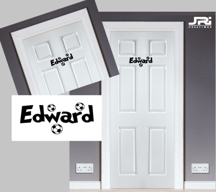 Personalised Bedroom Door Decal / Sticker Football Name