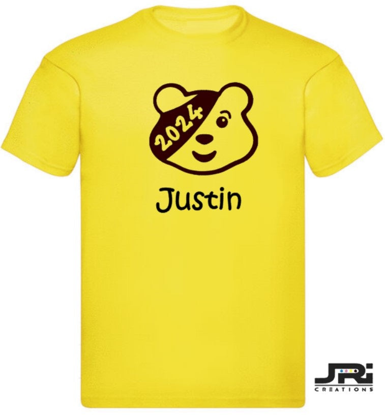 Personalised Kids/Adult T-Shirt Children In Need (Head Design)