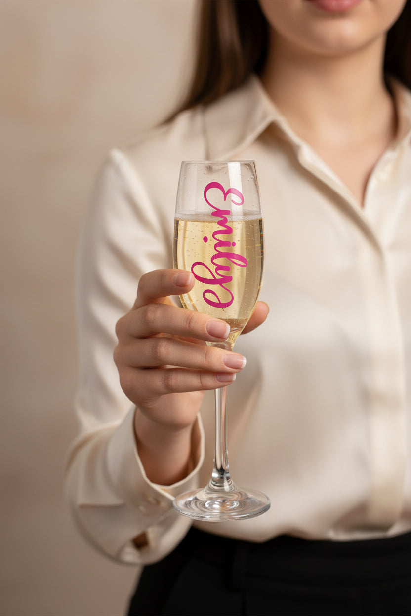 Vinyl Flute/ Champagne Glass Name