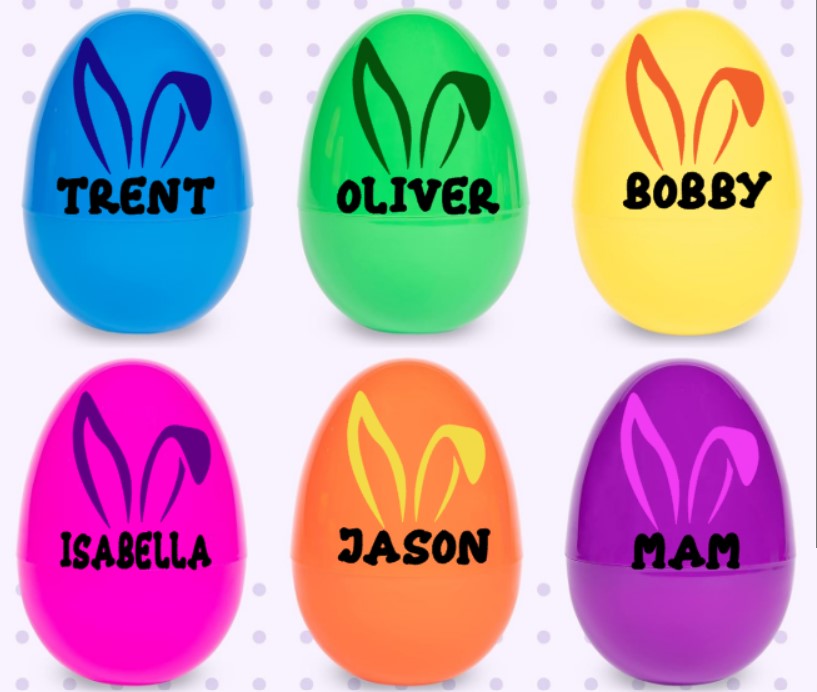 Personalised 7 Inch Easter Egg Bunny Ears