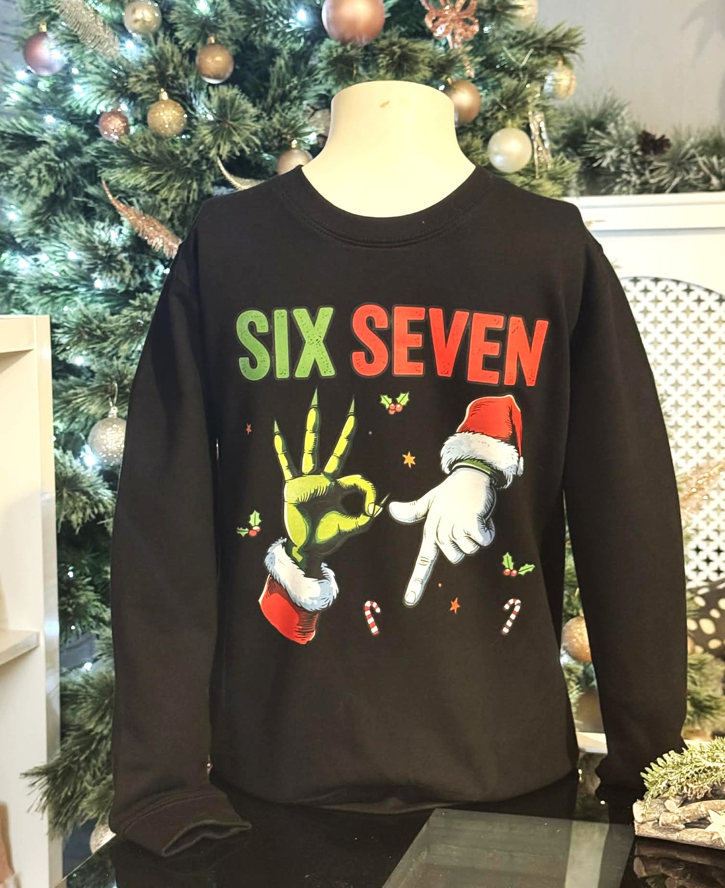 🎅Christmas Personalised Kids/Adult Family Jumper🎄SIX SEVEN Santa & Grinch 67 Sweatshirt ⭐