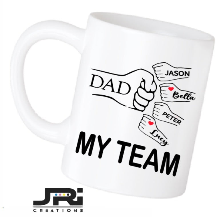 Printed Mug Fist Pump My Team Father's Day