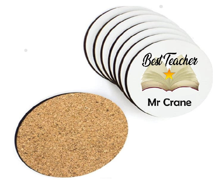 Printed Teacher Gift Round Coaster Book 2