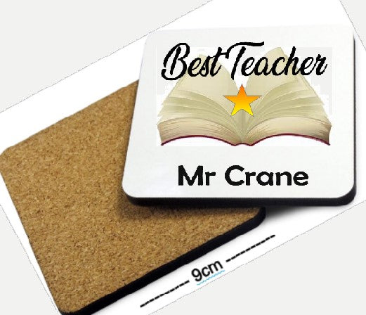 Printed Teacher Gift Square Coaster Book 2