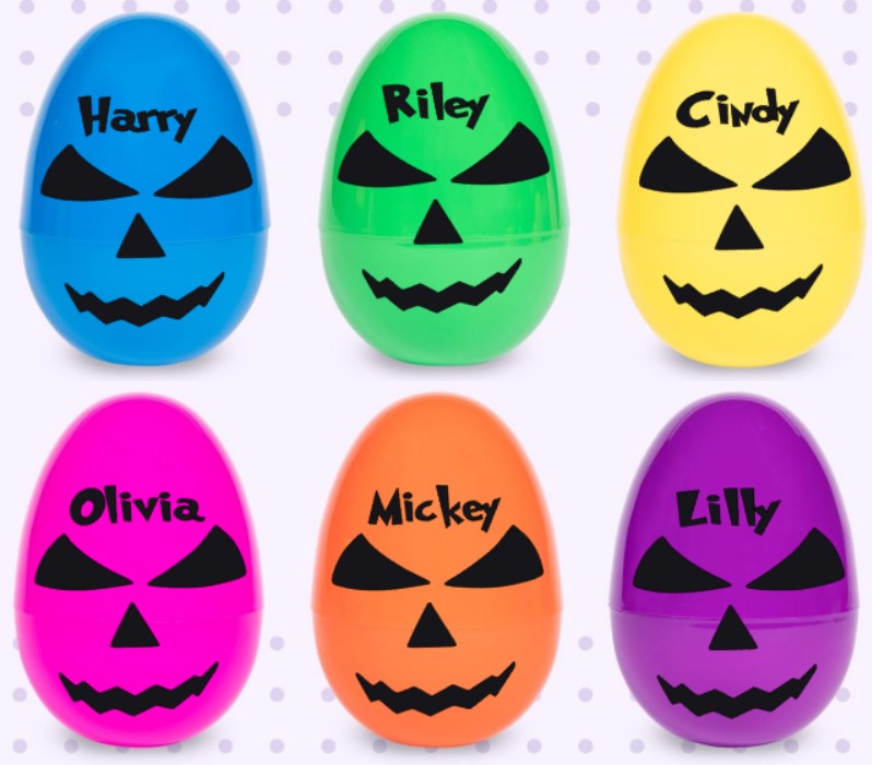 Personalised 7 Inch Halloween Egg Spider & Bats