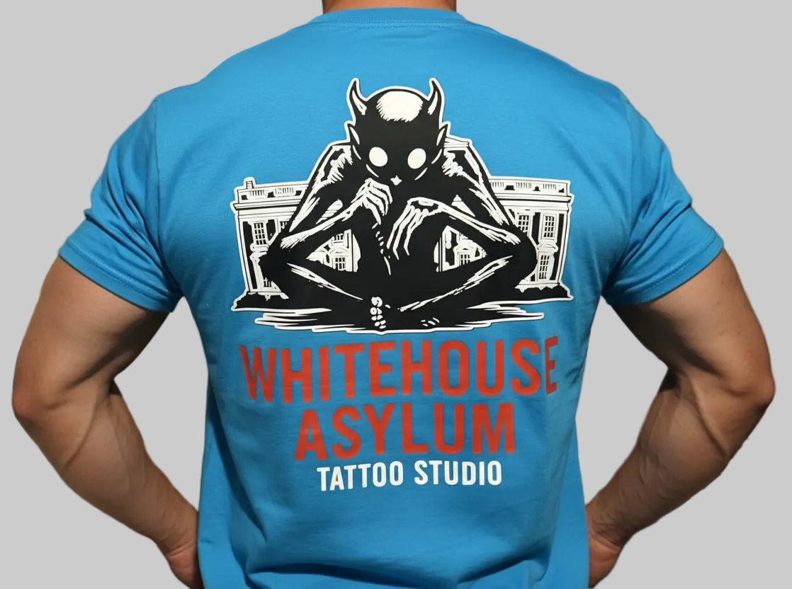 Official Whitehouse Asylum Tattoos Merchandise T-Shirt Summer Edition ( Blue )