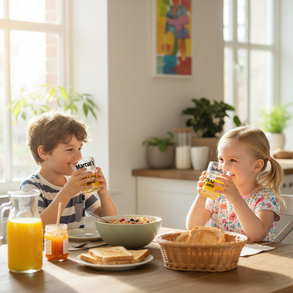 Personalised Named Breakfast Glass Orange Juice