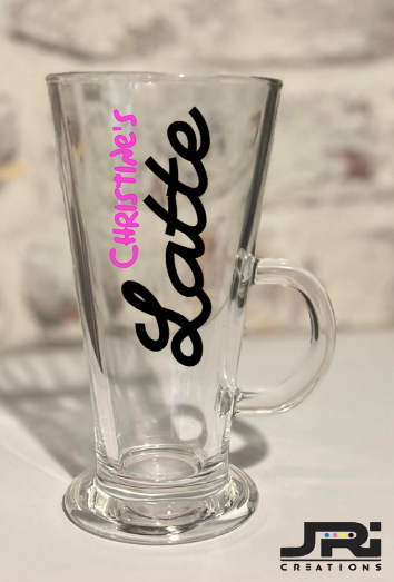 Vinyl Latte Glass Latte & Name
