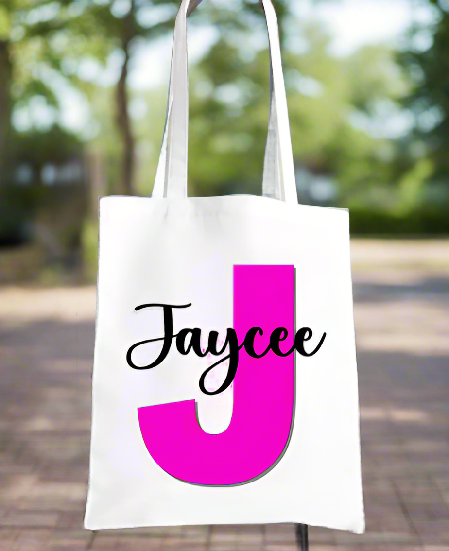 Personalised Printed Tote Bag Initial & Name