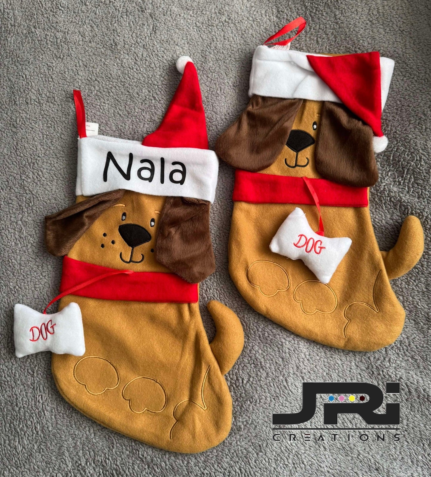 Personalised Christmas Pet Stocking Dog & Name