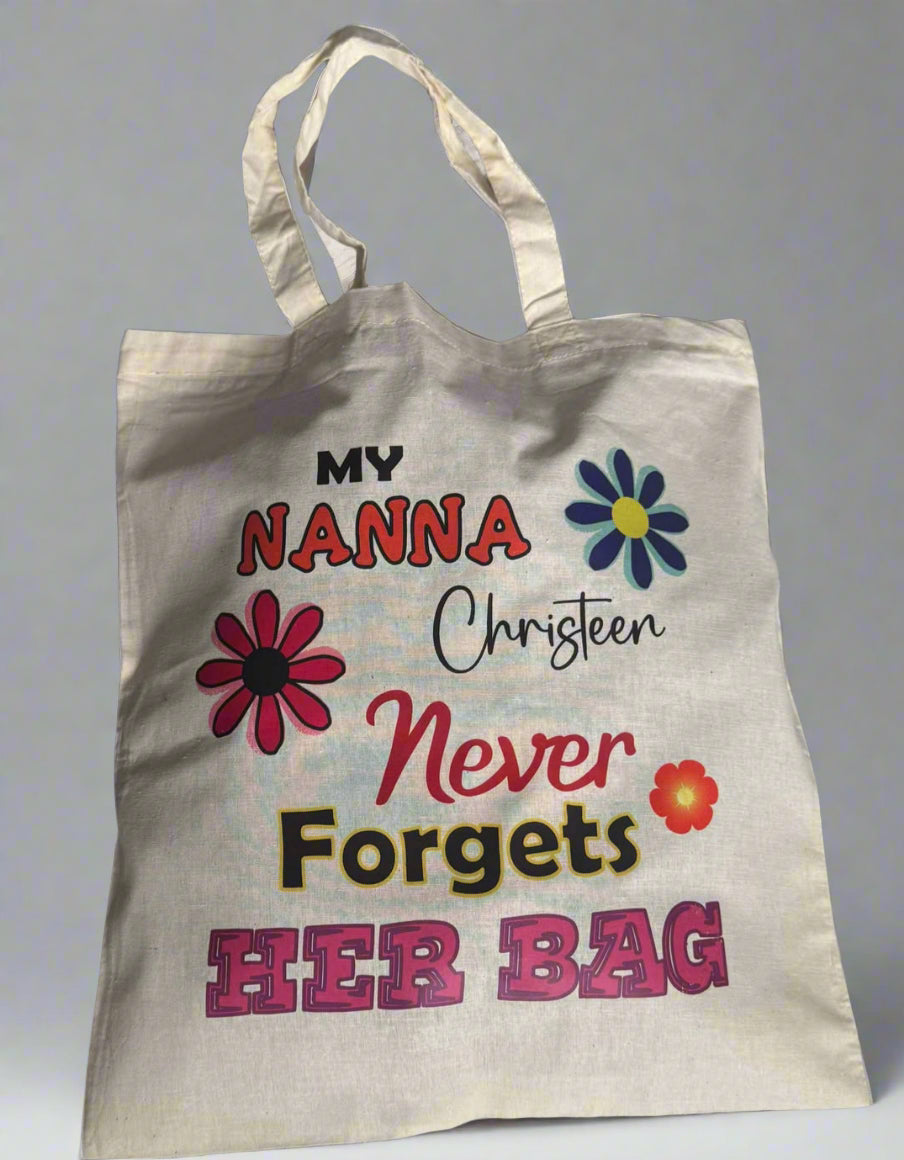 Personalised Tote Shopping Never Forgets Her Bag
