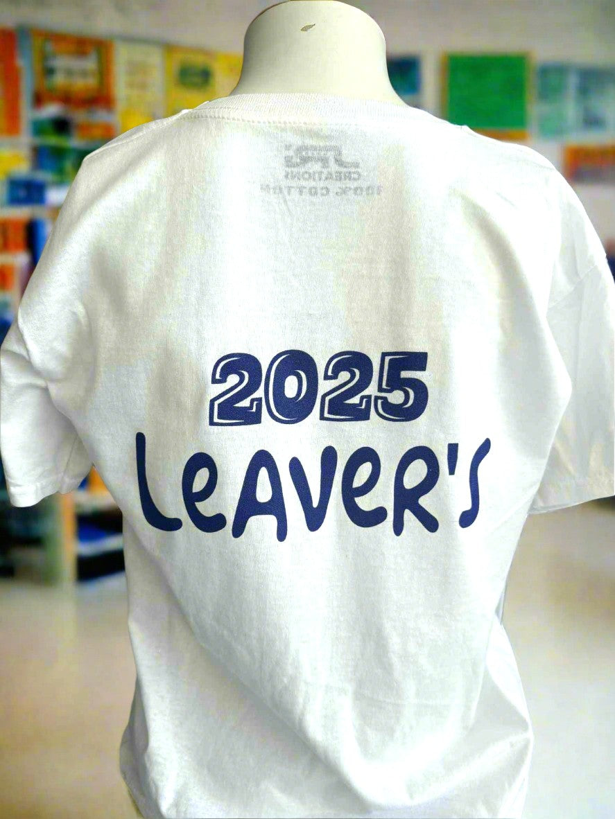 School Leavers T-Shirts School Logo & Name For The Whole Class To Sign