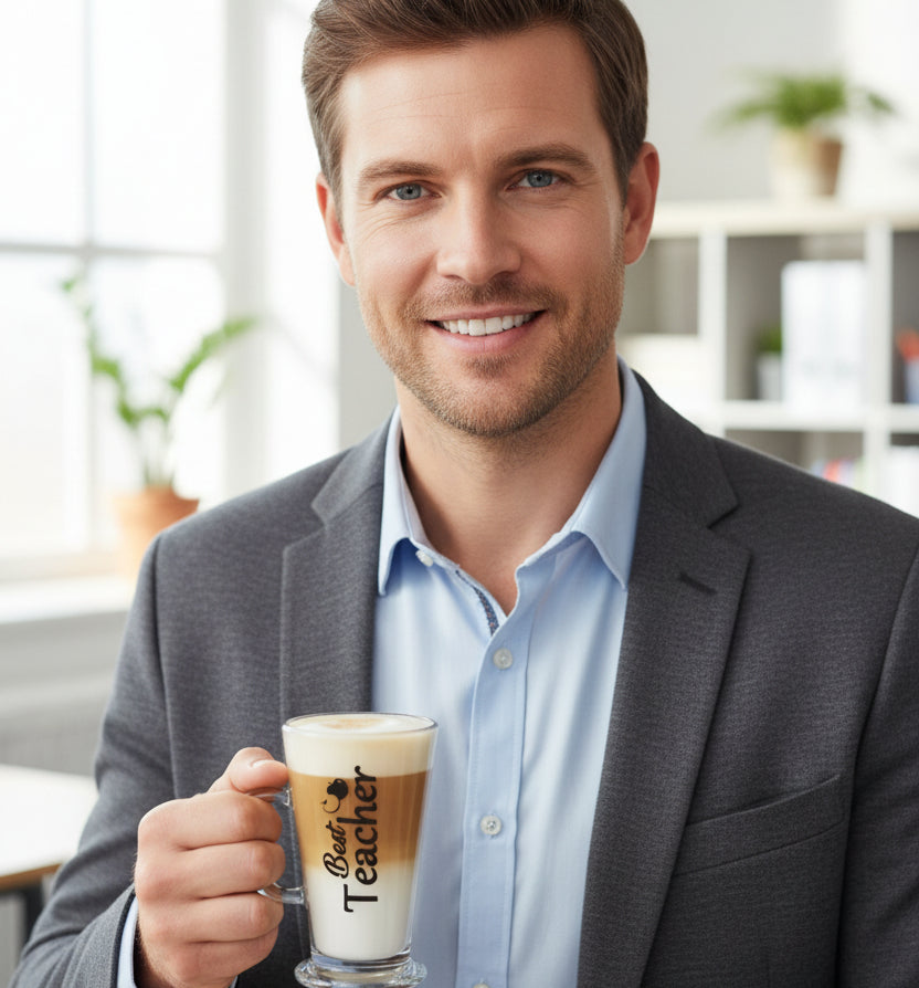 Vinyl Latte Glass Best Teacher