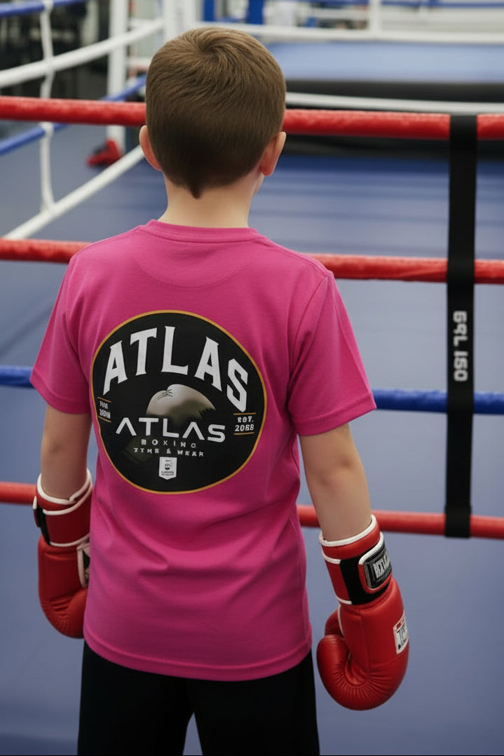 🥊 **Atlas Boxing ** 🥊 Official Merchandise Heavy Cotton T-Shirt ( Pink )