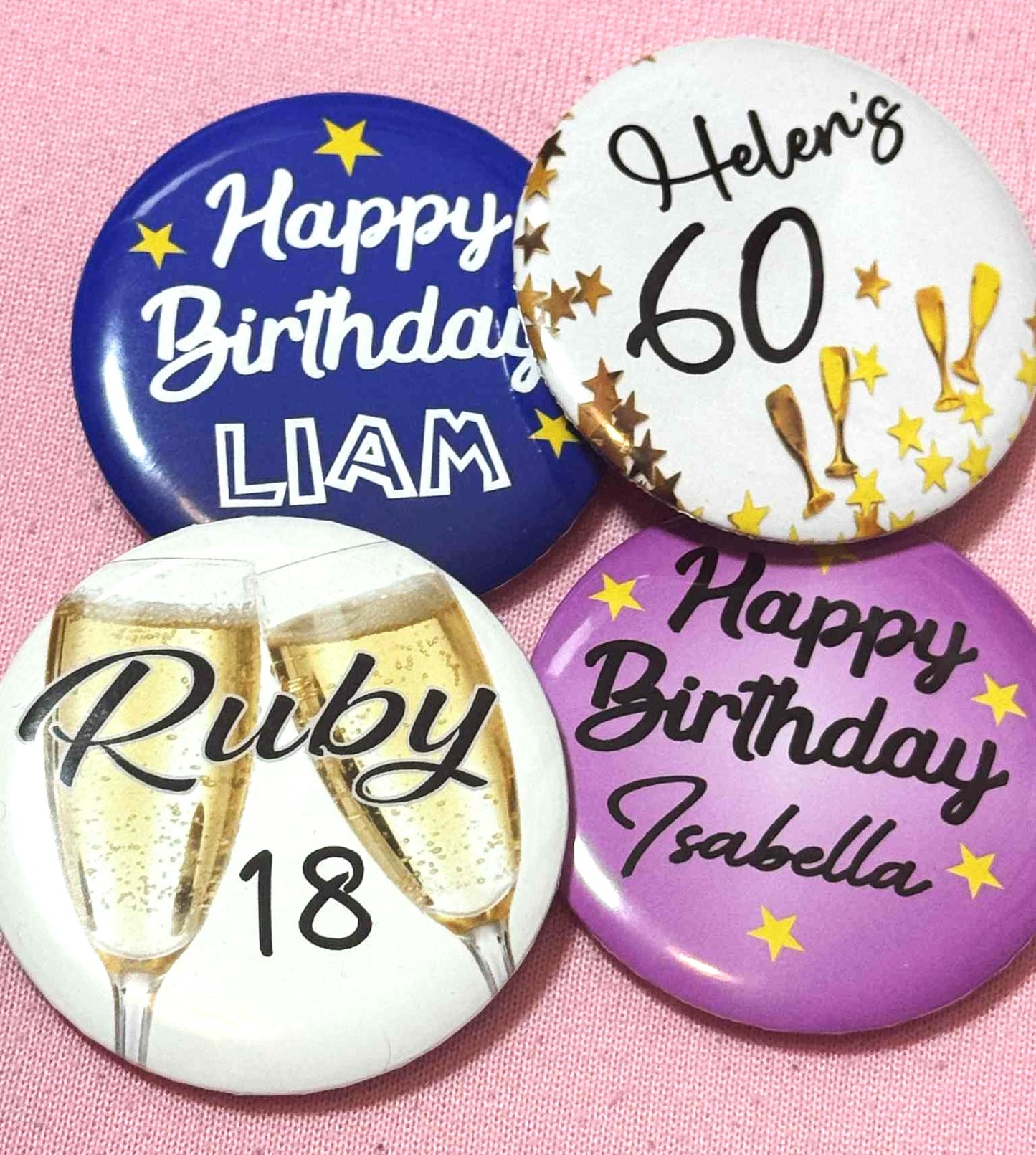 Personalised Photo Round 58mm Badge 2.25" Any Design / Any Text