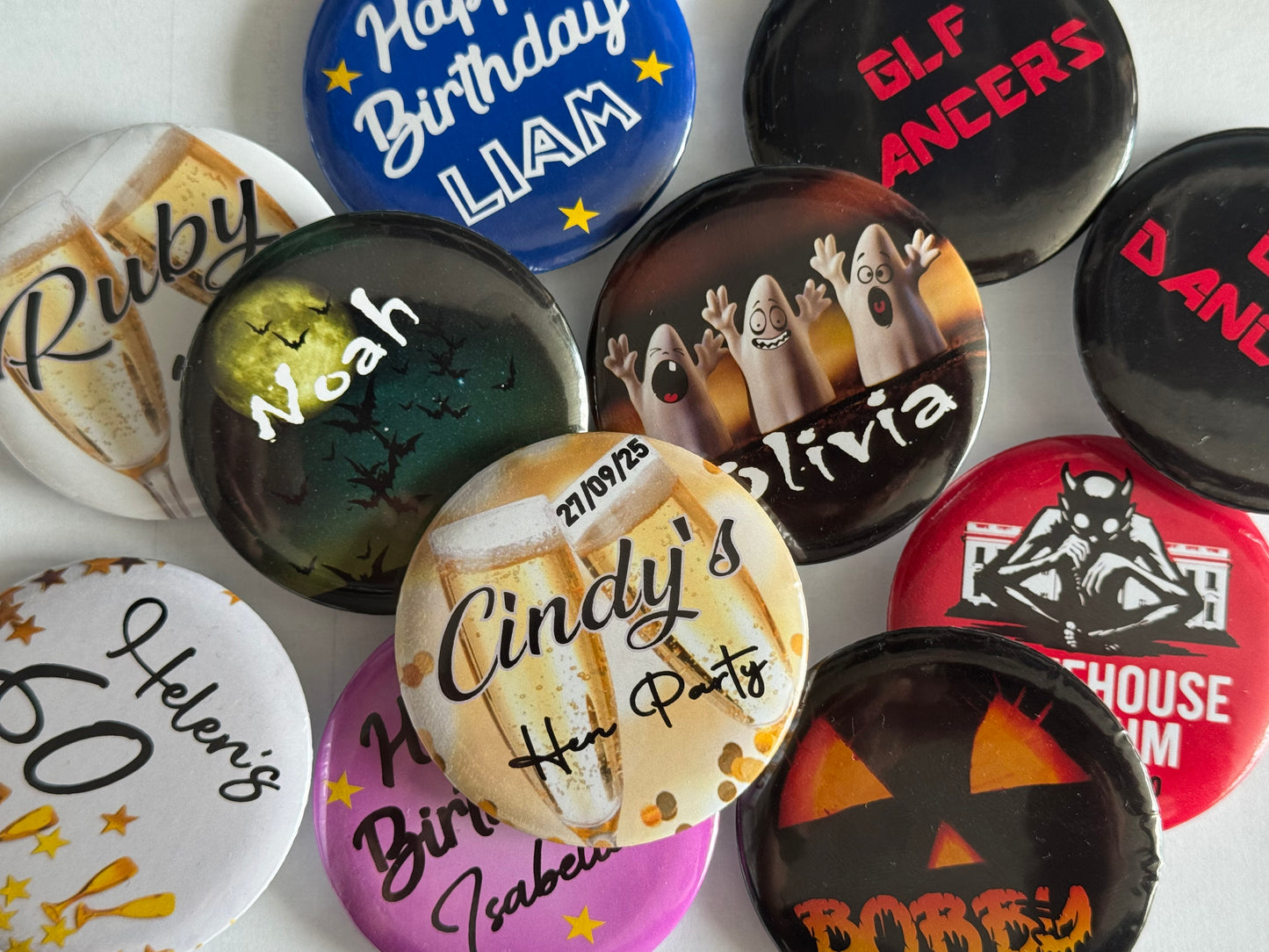 Personalised Photo Round 58mm Badge 2.25" Any Design / Any Text