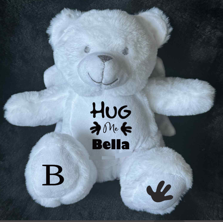 Personalised Soft Toy Plush Mumbles Print Me Teddy Bear, 💫 Hug Me Keep Sake Teddy