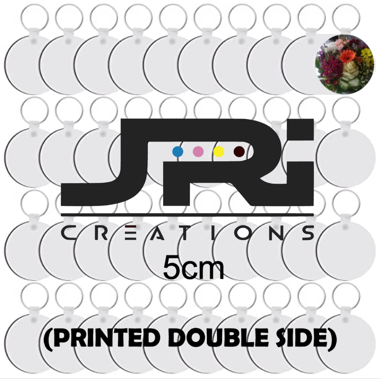 Printed Picture / Image Double Side Key Ring Long