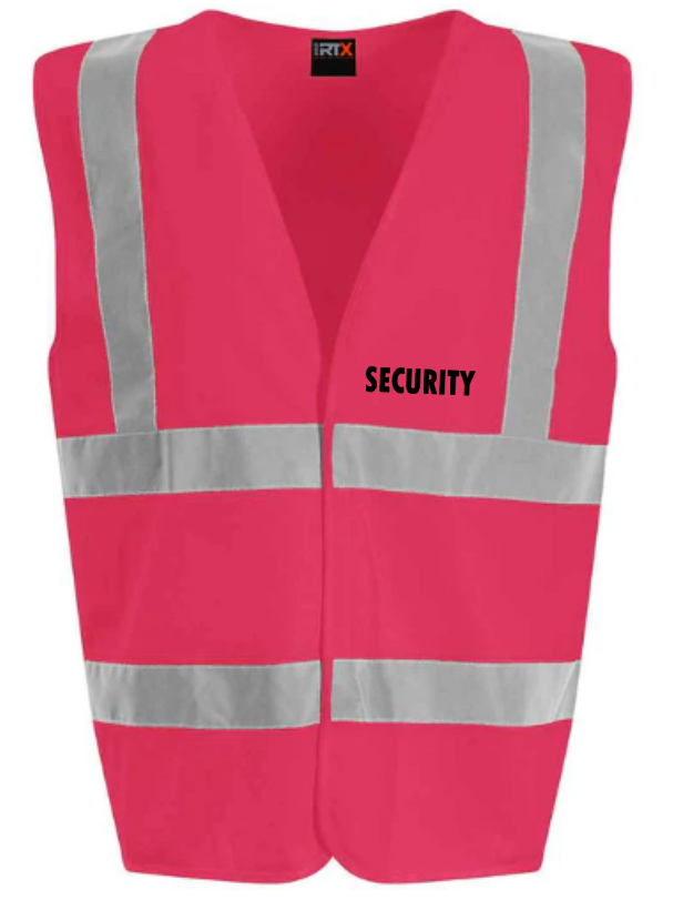 Hi-Viz Vest Waistcoat Security Front & Back Print
