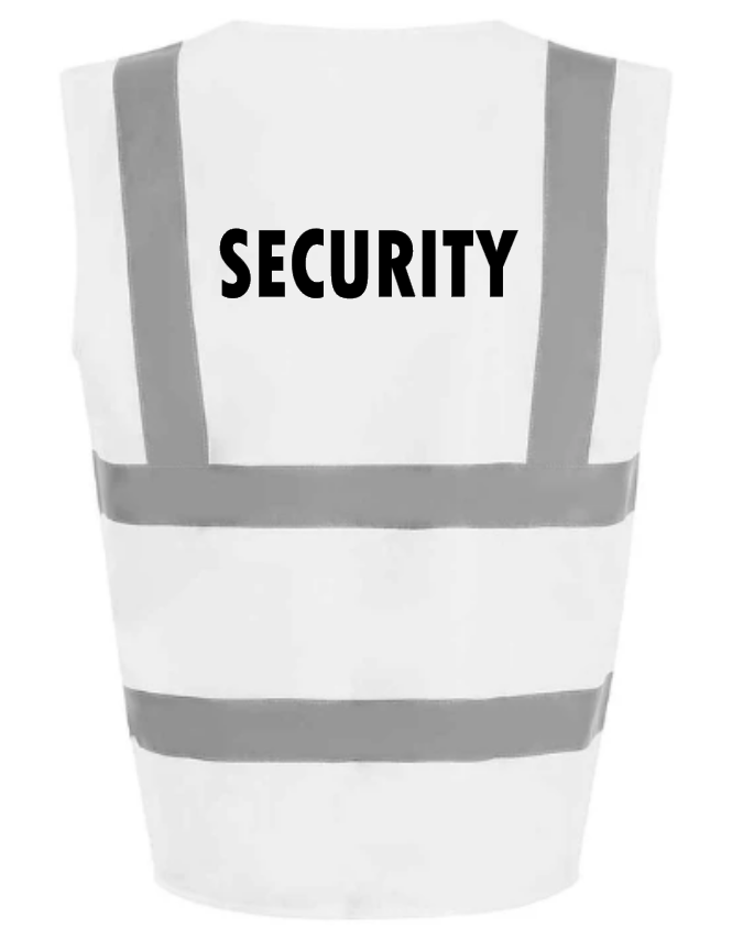 Hi-Viz Vest Waistcoat Security Front & Back Print