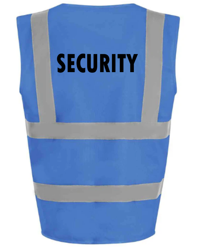 Hi-Viz Vest Waistcoat Security Front & Back Print