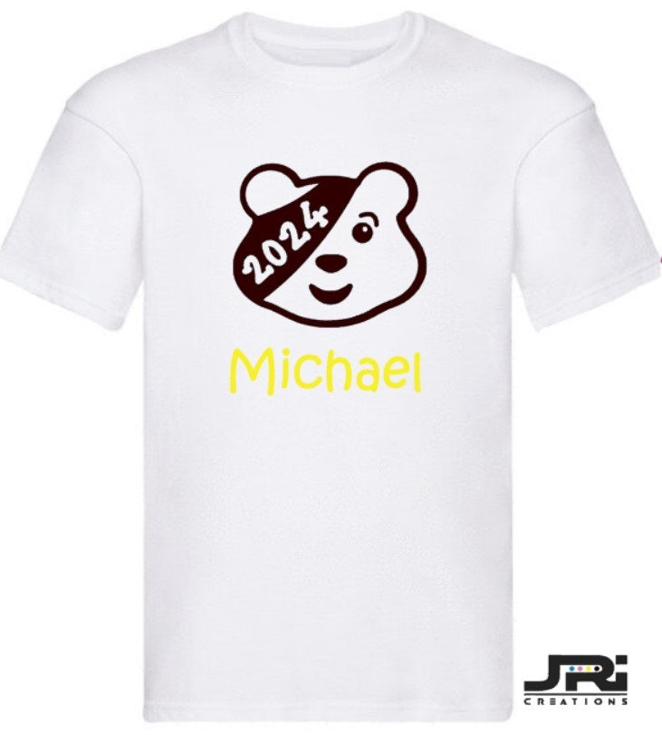 Personalised Kids/Adult T-Shirt Children In Need (Head Design)