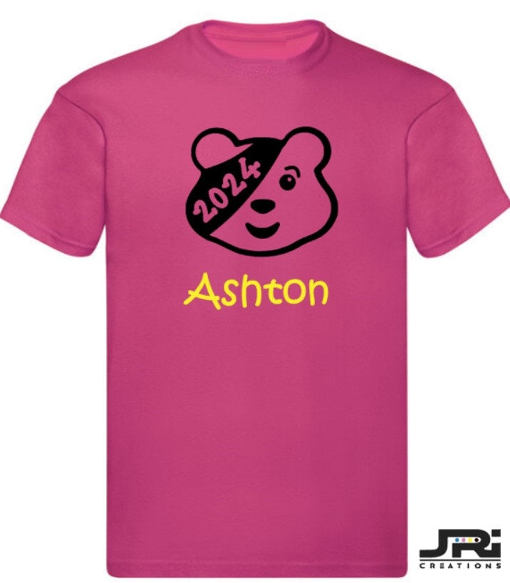 Personalised Kids/Adult T-Shirt Children In Need (Head Design)