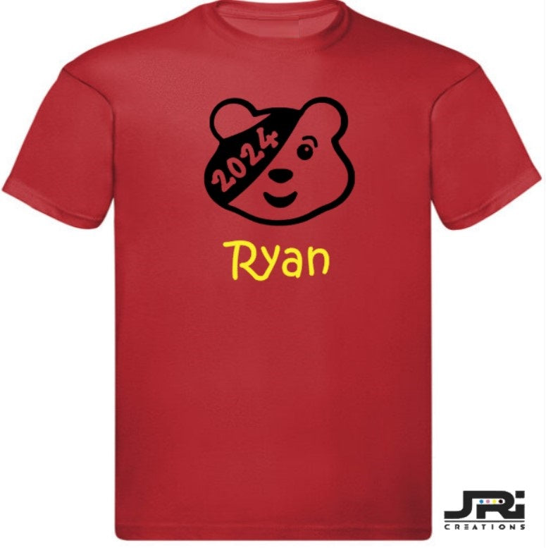 Personalised Kids/Adult T-Shirt Children In Need (Head Design)
