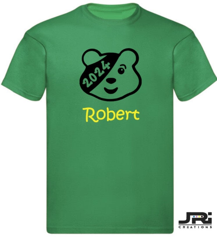 Personalised Kids/Adult T-Shirt Children In Need (Head Design)