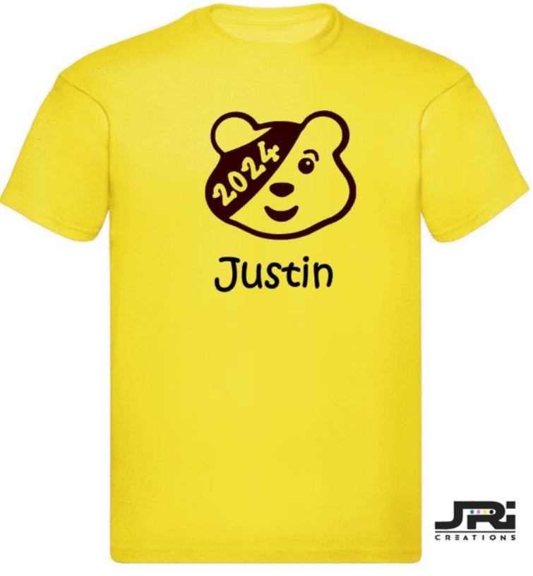 Personalised Kids/Adult T-Shirt Children In Need (Head Design)