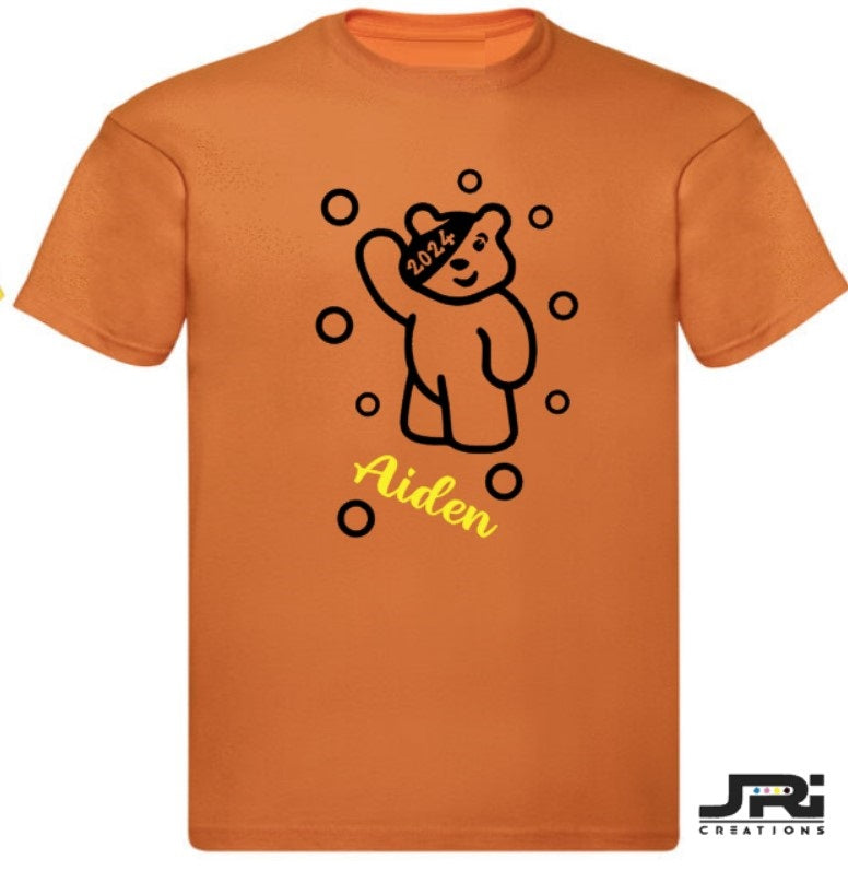 Personalised Kids/Adult T-Shirt Children In Need (Full Body Design)
