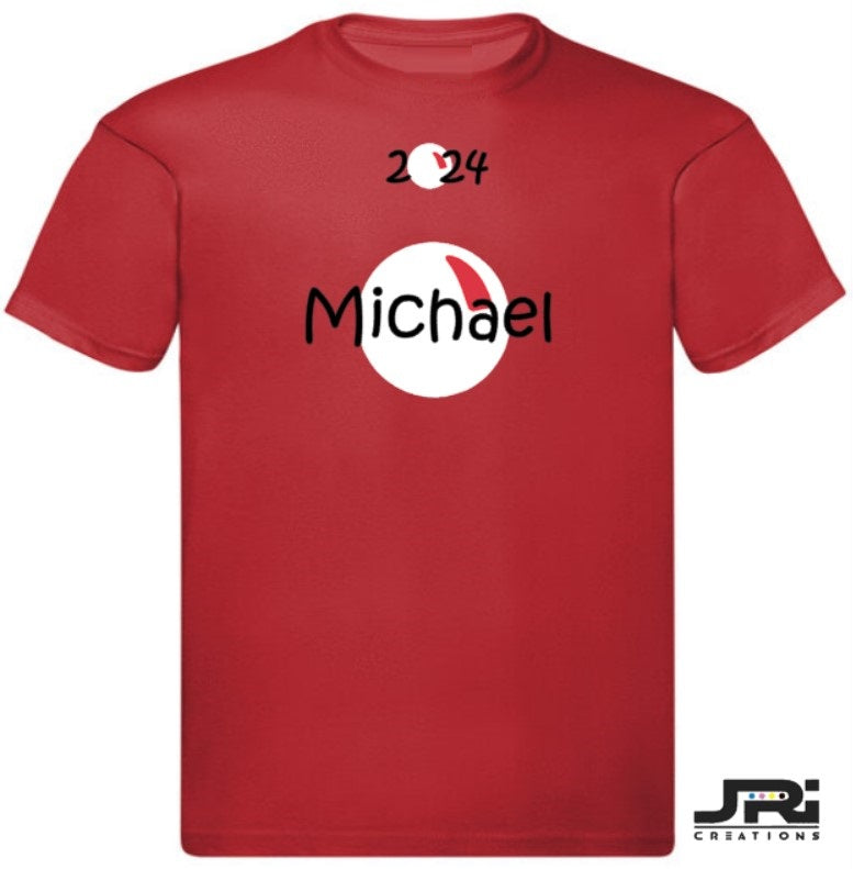 Personalised Kids/Adult T-Shirt Red Nose Day (Name/Nose Design)
