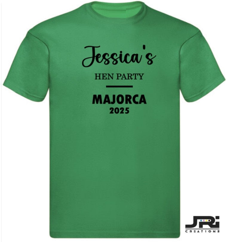 Personalised Kids/Adult Team Bride Hen/Stag Party T-Shirt