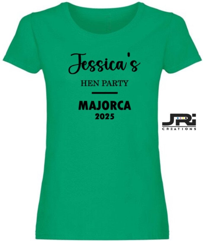 Personalised Ladies Team Bride Hen Party T-Shirt