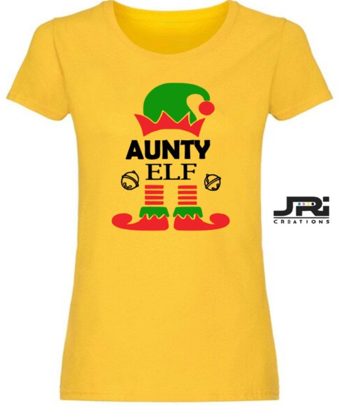 Personalised Ladies Christmas Elf Family T-Shirt