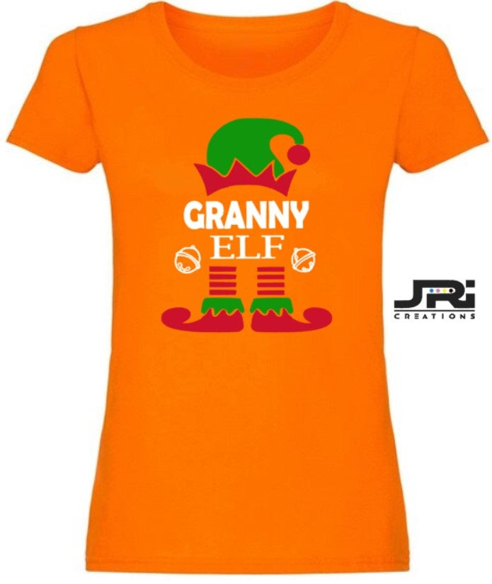 Personalised Ladies Christmas Elf Family T-Shirt