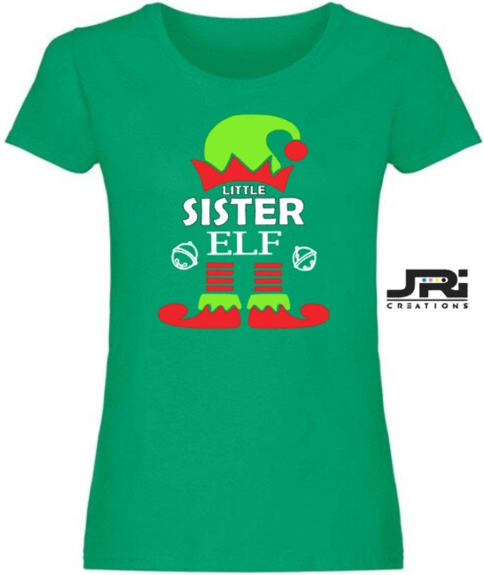 Personalised Ladies Christmas Elf Family T-Shirt