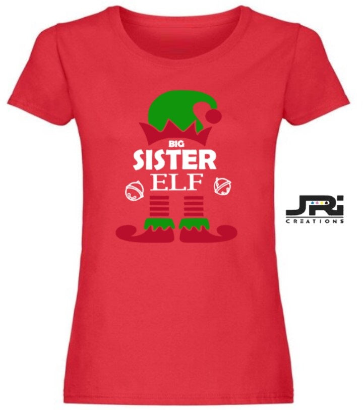 Personalised Ladies Christmas Elf Family T-Shirt