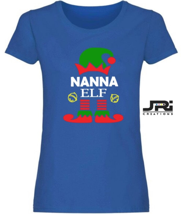 Personalised Ladies Christmas Elf Family T-Shirt
