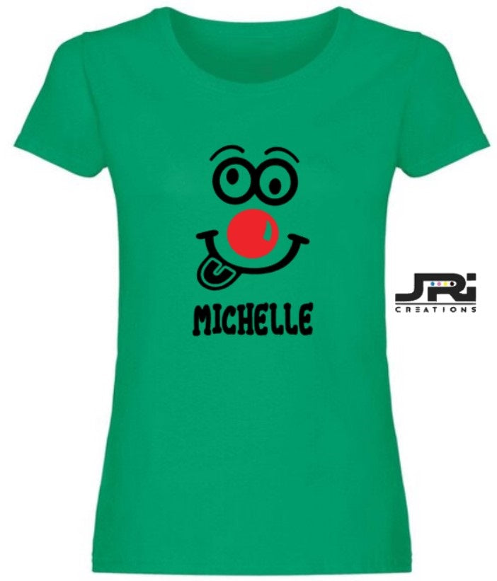 Personalised Ladies T-Shirt Red Nose Day (Face Design)